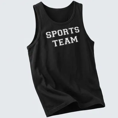 Graphic Sports Team T-Shirt featuring team name and emblem — printed on a tank top