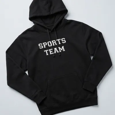 Graphic Sports Team T-Shirt featuring team name and emblem — printed on a unisex hoodie
