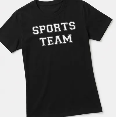 Graphic Sports Team T-Shirt featuring team name and emblem — printed on a women's shirt
