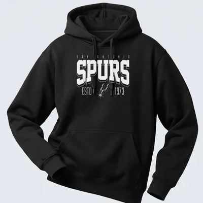 San Antonio Spurs tee featuring bold typography in black, white, and gray. — printed on a unisex hoodie