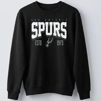 San Antonio Spurs tee featuring bold typography in black, white, and gray. — printed on a unisex sweatshirt