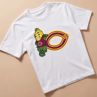 Cartoon corn mascot with text 'The Concordia Mhead Cobbers' in maroon and green