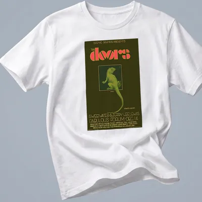 Vintage concert poster tee featuring The Doors and a lizard design