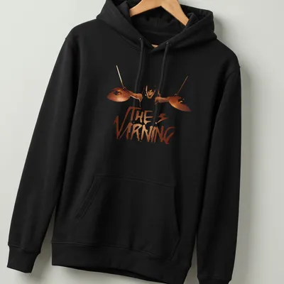 Bold graphic t-shirt featuring a drummer silhouette and 'THE VIRNING' text — printed on a unisex hoodie