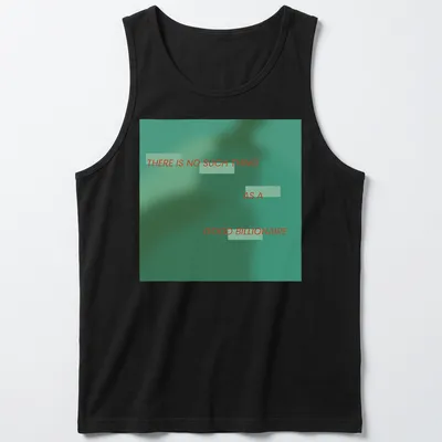 Teal and red typography t-shirt stating 'There is no such thing as a good billionaire' — printed on a tank top