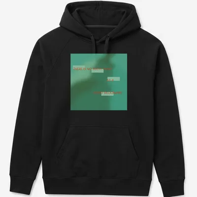 Teal and red typography t-shirt stating 'There is no such thing as a good billionaire' — printed on a unisex hoodie