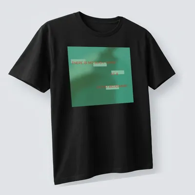 Teal and red typography t-shirt stating 'There is no such thing as a good billionaire' — printed on a unisex t-shirt (angled view)