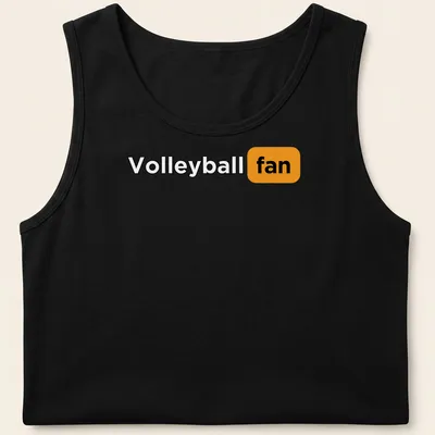 Modern Volleyball Fan t-shirt with bold typography and a volleyball graphic — printed on a tank top