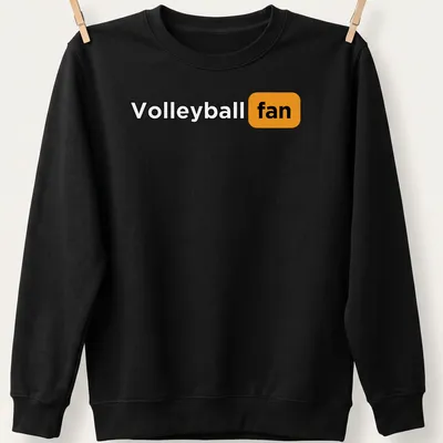 Modern Volleyball Fan t-shirt with bold typography and a volleyball graphic — printed on a unisex sweatshirt