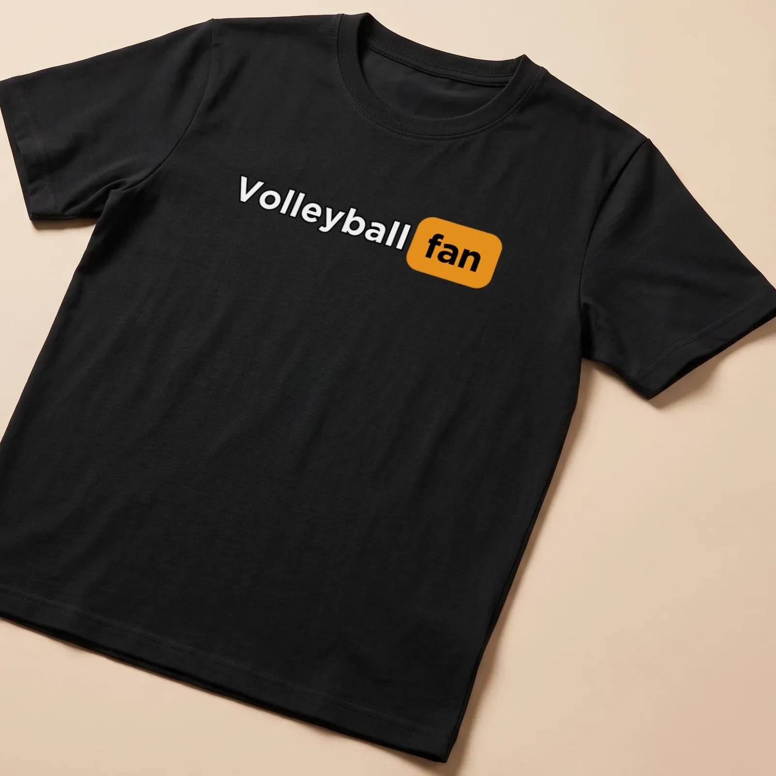Modern Volleyball Fan t-shirt with bold typography and a volleyball graphic — printed on a unisex t-shirt