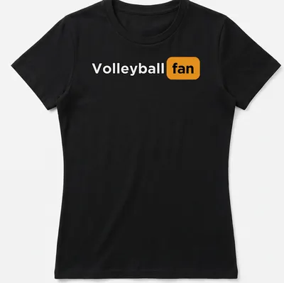 Modern Volleyball Fan t-shirt with bold typography and a volleyball graphic — printed on a women's shirt