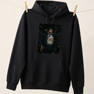 Realistic print of a submerged man with the text 'Water Rots The Body' — printed on a unisex hoodie