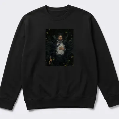 Realistic print of a submerged man with the text 'Water Rots The Body' — printed on a unisex sweatshirt