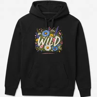 Colorful floral illustration with the text 'WILD See, I am doing a new thing... - ISAIAH 43:19' on a — printed on a unisex hoodie