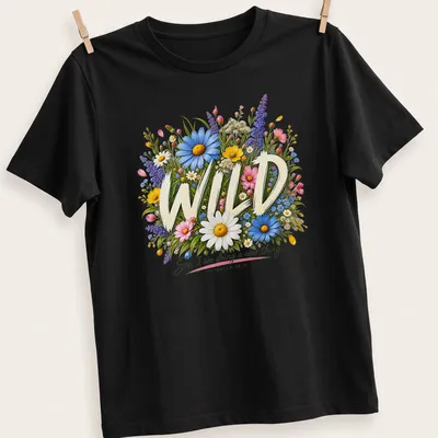 Colorful floral illustration with the text 'WILD See, I am doing a new thing... - ISAIAH 43:19' on a — printed on a unisex t-shirt